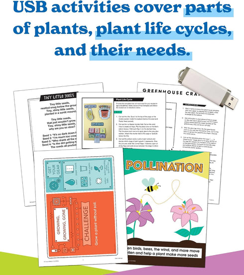 K-2 (191 In A Flash Plants Science Instructional ResourcesFlash Drive With Lessons, Labs, Observation Journal