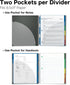 Dunwell 5-Subject College Ruled Notebook, 8.5 x 11, 200 Sheets (400 Pages), Spiral Notebook with Movable Pocket Dividers
