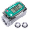 1 Inch Digital Turbine Fuel Flow Meter, 2.6-26 GPM Inline NPT Thread Flowmeter with 3/4 in Adapters for Water, Diesel,