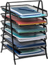 Mind Reader 6-Tier Paper Tray Desktop Organizer, Metal Mesh File Storage for Office, Black