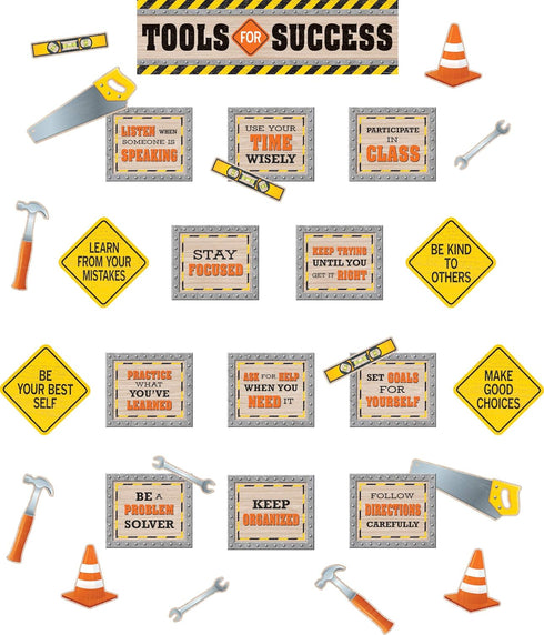 BULLETIN BOARD SET MINI UNDER CONST TOOLS for SUCCESS, 31 PCS
