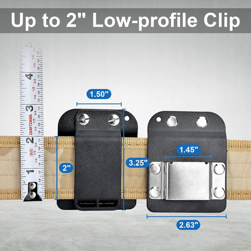 DrillCatcher Drill Holder for Tool Belt, Quick Response Low-Profile Clip for Up to 2" Belt, Compatible with Tools