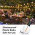50FT G40 26 Dimmable Bulbs, 2700K E12 Banord Globe String Lights with Plastic Waterproof Outdoor LED Lights for Patio