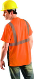 OccuNomix LUX-SSETPBK-O2X Classic Standard High Visibility Short Sleeve Wicking Birdseye Black Bottom T-Shirt, Class 2, 100% ANSI Wicking Polyester Birdseye, 2X-Large, Orange (High Visibility)