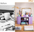 Marbrasse Pen Organizer, Multi-Functional Pencil Holder with 2 Drawers, 5 Compartments for Office Art Supplies (Purple)