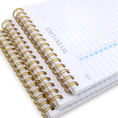 KAICN To Do List Notepad, Undated Daily Planner with Checklist, Spiral Waterproof Notepad for Office Supplies, School
