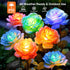 4 Pack IP65 7-Color 10H+ Solar Rose Lights Outdoor: Waterproof Changing LED Flower Stakes for Garden Pathway Patio Lawn