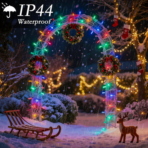 66FT 200 11 LED Christmas Tree Lights, Bright Warm White to Multicolor Outdoor Christmas String Lights for House, Fairy