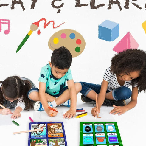 Bememo 4 Educational Learning Posters for Toddlers - Days of The Week, Shapes, Seasons, Weather