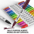 Buecs 96 Count 16 Permanent Markers, Fine Point Permanent Markers, colors, Waterproof & Smear Proof Markers, Quick