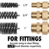 6pcs Copper Tube Pipe Cleaner Set, 1/2” 3/4” 1” Pipe Cleaning Brushes for Power Drill, 1/4 Inch Hex Shank