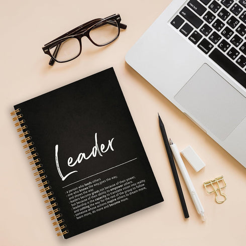Leader Definition Lined Hardcover College Ruled Spiral Notebook Journal for Work Notes Journaling 5.5×8.3 Inch,Leader Mentor Supervisor Appreciation Gifts,Best Leader Gifts