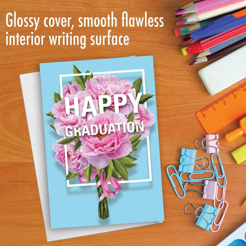 NobleWorks Happy Graduation Card with Envelope - High School or College Congratulations Notecard (Grad C3532GDG)