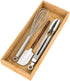 Utensil Organizer - Stackable Bamboo Silverware Drawer Caddy for Bedroom, Office, Bathroom Storage