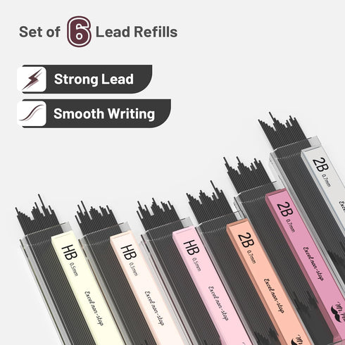 Mr. Pen Mechanical Pencil Set with Lead and Erasers Refills - 6 Pack, Boho Theme, 0.5mm & 0.7mm Pastel Pencils