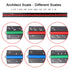OwnMy 3 Pack 12 Inch Set, 3-Colors-Groove Set, Solid Aluminum Triangular Architect Scale Ruler Architectural