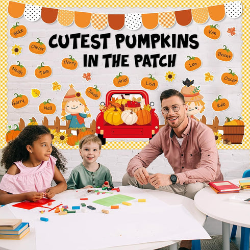 gisgfim Fall Classroom Bulletin Board Decorations Set, Autumn Cutest Pumpkins in The Patch Cutouts for School Home Decor