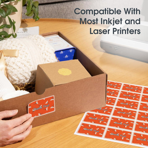 Spartan Industrial Printable Laser and Inkjet Labels - 3.75" x 3" Matte White Wine and Beer Bottle Labels, 100 Sheets,