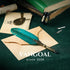 VANGOAL Vintage Green Feather Pen and Ink Set, Classic Goose Quill Pen with Carving Stand, Antique Writing Gift