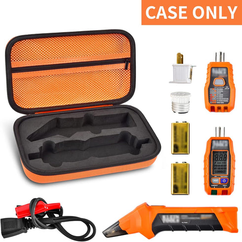 Case Compatible with Klein Tools ET310 AC Circuit Breaker Finder & 80041 Outlet Repair Tool Kit & RT250 GFCI Receptacle Tester. Electrical Tools Storage Organizer Holder Bag (Box Only)-Orange