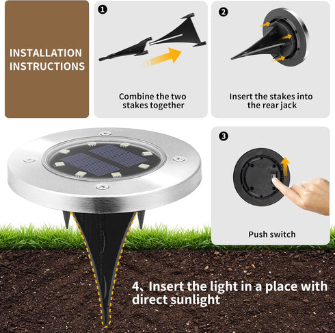 12 Pack SOLPEX Solar Lights Outdoor Waterproof, Solar Ground Lights, Solar Garden Lights Landscape Lighting for Pathway