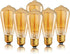 Sevici Antique Edison Light Bulbs 110V 60W 6 Pack, ST64 Decorative Incandescent Bulb