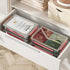 Marte Vanci Portable Project Case with Lid, Clear Plastic Storage Bin with Handle for A4 Letter Paper, Photo Crafts