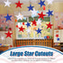Ctosree 120 Pcs 12 Inch Large Double Sided Patriotic Star Cutouts Paper Red White Blue for 4th of July Classroom