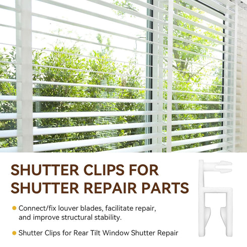 HEBRAR Connectors,1558 10 Pack Shutter Clips for Vinyl Shutter Repair Parts Rear Connector Shutter Cufflink Replacement