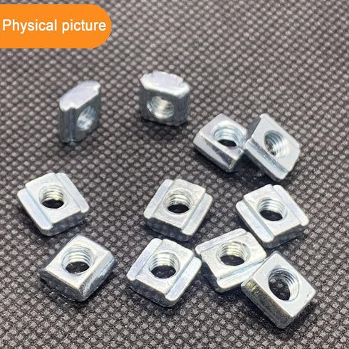 JCSPBYL 100pcs 2020 M5 Hammer 6mm Series Sliding T-Nuts Metric Thread Slide in Head T-Nut for Standard T-Slot Aluminum