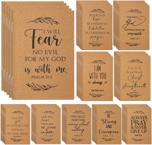 Kosiz 200 Pcs Christian Gift Bible Journal, Inspirational Notebooks for Women Men, Mini Notebook for Church