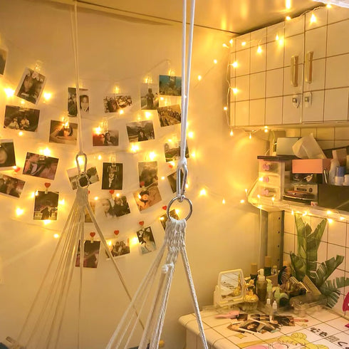33FT 100 8 String Lights Indoor Bedroom, LED Fairy String Lights Outdoor Waterproof, Modes Memory Twinkle Christmas