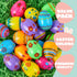 72PCS 2.3" JOYIN Printed Empty Plastic Eggs, Bright Colorful Plastic Eggs Bulks for Festival Hunt, Filling Treats