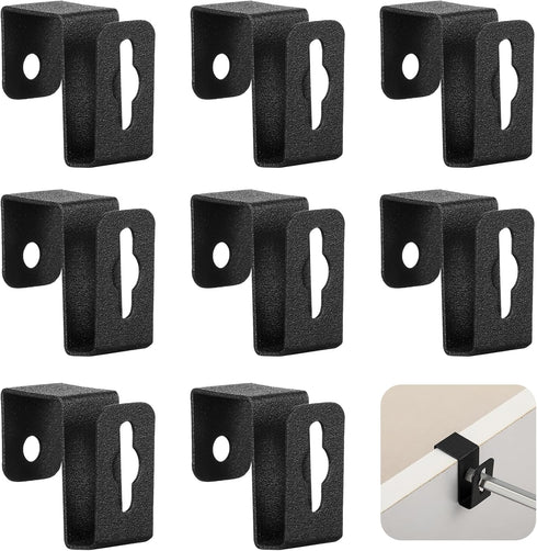 Hicarer 8 Pcs Metal Hanging File Bracket Clips, Storage Hanging File Rail Clips, Fits 1/2" Drawer Side for File Storage
