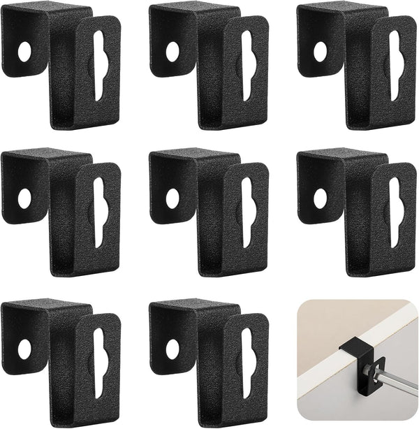 Hicarer 8 Pcs Metal Hanging File Bracket Clips, Storage Hanging File Rail Clips, Fits 1/2" Drawer Side for File Storage