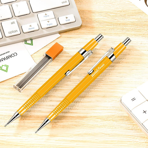 Outus 4 Pack Mechanical Pencil Automatic Drafting Pencil Set, Metal Drawing Pencils and 4 Retractable Refills for