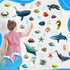 Fulmoon 62 Pcs Realistic Sea Ocean Animal Bulletin Board Decor, Sharks, Whales, Turtles Cutouts for Classroom