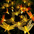 Solar Dragonfly Fairy Lights, 2 Pack Outdoor Garden Decor, Newest Solar Swinging Firefly Animal Lights for Lawn