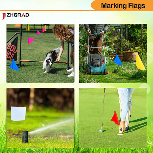 Marking Flags 200 Pack, 4x5x15 Inch Yard Flags for Lawn, Invisible Fence, Survey, Landscape