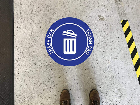 5S Communication (22", "Trash Can" Durable Laminated Vinyl Floor Sign- Sign by Graphical Warehouse- Safety and Security