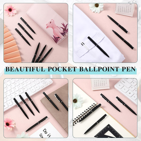 Teling 72 Pcs Small Ballpoint Pen, Mini Pens Bulk, 4 Inch Short Pens for Notebook, Pockets, School Office (Black)