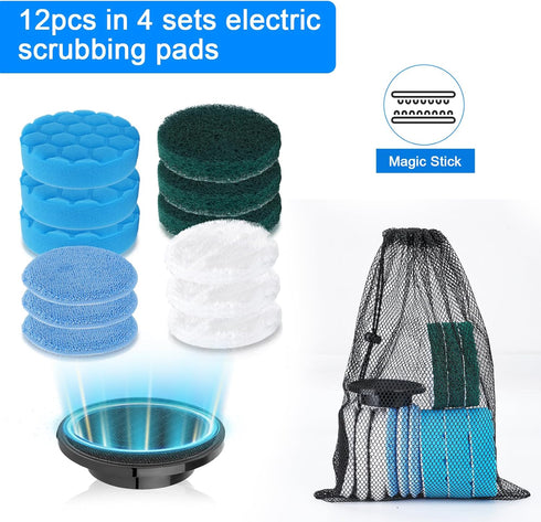 BCQDOL Set, 12 Pack Electric Spin Scrubber Brush Heads Replaceable Brush Heads for Cordless Power Scrubber