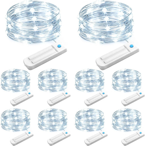 10 Pack Fairy Lights Battery Operated with Timer, 10 Ft 30 LED