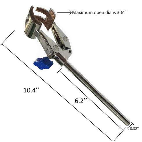 Lab Clamp 4 Prong Finger Style Cork-Coated Head and A Black Laboratory Stand Clip