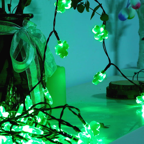 50 16 8 1 Pack LJLNION St. Patricks Day String Lights Outdoor, LED FT Shamrocks Decorative Green Leaf Lights Battery