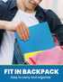 SUNEE 100-Pack Blue File Folders - Letter Size with 2 Pockets and 3 Prongs, 9.3 x 11.6 in