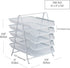 Mind Reader 5-Tier Paper Tray Desktop Organizer File Storage Metal Mesh White