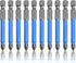 10 Pcs Magnetic Phillips Screwdriver Bit Set, 2.56 Inch Long PH2 Non-Slip Electric Screwdriver Bits with 1/4" Hex