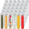 50 Pcs 40 ml Plastic Test Tubes with Screw Lids for Sample Powder Seed Bead Storage (Silver)