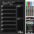 Magnetic Dry Erase Menu Board for Fridge, Includes 4 Liquid Chalk Markers, Weekly Meal Planner Blackboard